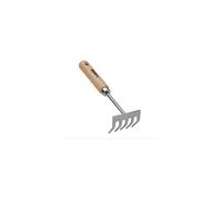 VITO - Râteau de Jardin 5 Dents Outil de Jardin Manche Bois INOX et Fer forgé à la Main Haute qualité