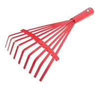Râteau de Jardin à 9 Dents en Acier Rouge pour Désherbage
