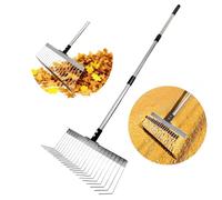 Râteau De Jardin avec Manche 125 Cm Râteau À Gazonen Métal Petits Râteaux D'arbustes Stables Râteaux À Feuilles Outil De Jardinage pour Nettoyer Les , La Pelouse Et La Cour Travail Extérieur