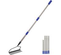 Râteau de jardin avec manche 183 cm,14 dents,râteau de jardin en métal,outil de jardinage pour désherber,fertiliser,râteau de jardin pour gazon et feuilles