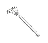 Râteau de Jardin | Manche Long Ergonomique en Acier Inoxydable | Petit Râteau Métallique pour Jardinage | pour Désherbage et Aération du Sol en Extérieur Jardin Pelouse et Massifs