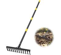 Râteau De Jardin Rak 189 Cm,Râteau De Jardin En Métal Avec Manche,Râteau À 12 Dents En Acier Pour Ameublir Le Sol Et Niveler La Pelouse,Balai À Feuilles,Râteau À Gazon,Outil De Jardinage Pour
