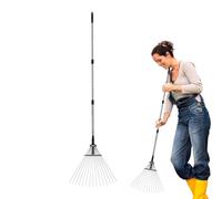 Râteau de jardin - Râteau télescopique à 15 dents - Outil de désherbage ergonomique en acier inoxydable pour un nettoyage efficace - Desserrer et niveler le sol