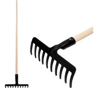 Râteau de jardin Strend Pro Premium R-606, 10 dents, forgé, manche bois
