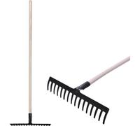 Râteau de jardin Strend Pro Premium R-606, 16 dents, forgé, manche bois