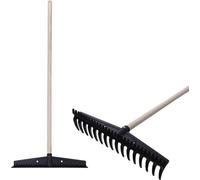 Râteau de jardin Strend Pro Premium S891, 445x115 mm, 16 dents, manche bois