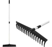 Râteau de jardin Strend Pro Premium S891-AL, 445x115mm, 16 dents, manche télescopique ALU
