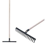 Râteau de jardin Strend Pro R105, 16 dents, manche bois 1600mm
