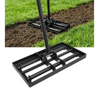 RâTeau De Nivellement De Pelouse 43×30cm, Niveleur Gazon en Acier A3 Antirouille avec Manche Long RéGlable 207cm, Rateau Jardin Et Rateau Gazon pour Niveler Terre, Sable Et Pelouses