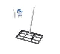 VEVOR Râteau de Nivellement de Pelouse, 431 x 254 x 2140 mm, Niveleur de Gazon, Manche 1980 mm, en Acier au Carbone Résistant à la Rouille, Outil de Nivellement pour Cour, Terrain de Golf, Jardin