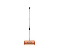 Râteau de Nivellement de Pelouse en Acier Galvanisé Orange 50 cm L Manche