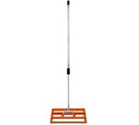 Râteau de Nivellement de Pelouse en Acier inoxydable Orange 50 cm Largeur -Parfait pour Mettre à plat : Cour de golf,terrains de Sports Jardin,Aménagement Extérieur - Manche Extensible Jusqu'à 190cm