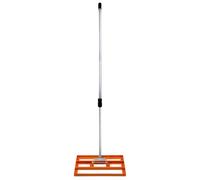Râteau de Nivellement de Pelouse en Acier inoxydable Orange 50 cm Largeur -Parfait pour Mettre à plat : Cour de golf,terrains de Sports Jardin,Aménagement Extérieur - Manche Extensible Jusqu'à 190cm