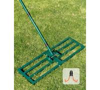 Râteau de Nivellement de Pelouse en Métal 76x25cm: JanTeelGO Nivelation Pelouse Rake avec Crochet Mural, Râteau Niveleur Outil de Nivellement pour Cour, Terrain de Golf, Jardin
