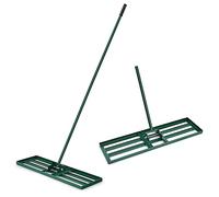 Râteau de nivellement de pelouse - Outil paysager robuste avec poignée ergonomique pour un nivellement efficace dans les jardins, les cours, les terrains de golf, les fermes et les pâturages