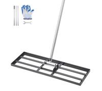 Râteau de Nivellement de Pelouse-VEVOR-762 x 254 x 2290 mm-Manche 2130 mm-Acier au Carbone-pour Cour, Terrain de Golf, Jardin
