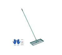 Râteau De Nivellement Pelouse Manche En Acier Plaque Alliage Aluminium 76x25,4cm