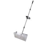 Râteau de plage de 141 cm en acier au carbone à dents creuses antidérapantes amovibles pour nettoyage de jardin et de plage et outil léger
