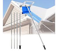 Râteau de toit à neige de 21 pieds, pelle à neige en aluminium avec roues et poignée étendue réglable, outil de déneigement de toit, nettoyage rapide avec protection coulissante en nylon, déneigement