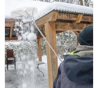 Râteau de Toit à Neige Strumento per La Rimozione Della Neve Dai Tetti Dei Portici, Pali Telescopici da 2 a 4 m per Tetti a Falda, Pala per La Rimozione Della Neve Dai Tetti(With 23" Balde)