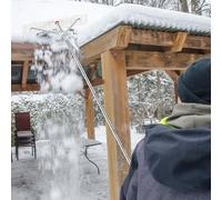 Râteau de Toit à Neige Strumento per La Rimozione Della Neve Dai Tetti Dei Portici, Pali Telescopici da 2 a 4 m per Tetti a Falda, Pala per La Rimozione Della Neve Dai Tetti(With 30.5" Balde)