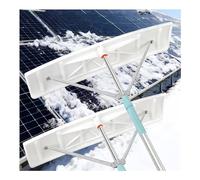 Râteau de toit extensible de 2 à 6 m, outil de déneigement sur les toits à grande hauteur, tête de support à 3 points renforcée, empêche l'accumulation de neige (2 à 4 m, raclette à fond plat)