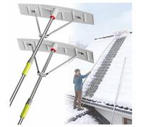 Râteau de toit extensible, outil de déneigement en aluminium pour éviter les barrages de glace, assemblage rapide, portée de 6 m pour le toit de maison et le nettoyage du camion