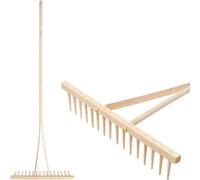 Râteau en bois 16 dents, pour le foin, pour les feuilles, manche en bois