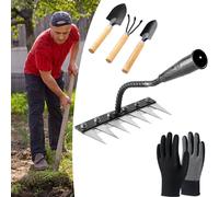 Râteau en Fer pour Jardinage et désherbage, Iron Rake 2.0 | Râteau de désherbage en Fer amélioré, Ironrake. Le râteau de désherbage en Fer Robuste, idéal pour Le Jardinage, la Culture (7 Teeth)