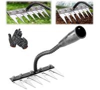 Râteau en fer pour le jardinage et le cultivation, Râteau en fer 2.0 - Raclettes de culture en fer améliorées, durables et légères, idéales pour le jardinage et le paillage de mauvaises herbes (6