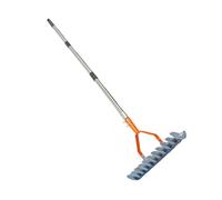Râteau en paille amovible pour éliminer efficacement les déchets de jardin, construction légère en aluminium, collecteur de feuilles ergonomique et inoxydable