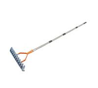 Râteau en paille amovible pour éliminer efficacement les déchets de jardin, construction légère en aluminium, collecteur de feuilles ergonomique et inoxydable