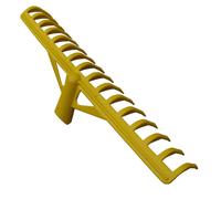 Râteau fibre jaune a bunker 16 dents courbes sans manche