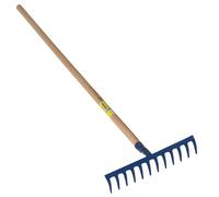 Râteau forgé 12 dents courbes manche bois 1,5 m
