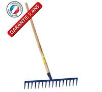 Râteau forgé 16 dents droites manche 1,50m , outil trempé haute résistance, jardin,potager
