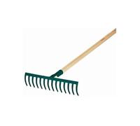 Leborgne, Râteau Forgé 16 dents Courbes Manche Bois Certifié PEFC 100%, dents et peigne en acier forgé et trempé, Idéal pour ramasser les débris et les cailloux, manche extra long de 150 cm