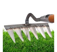 Râteau Griffes De Jardinier, Râteau Clous À Six Dents, RâteauClous À Déchaumeur Main en Métal, Outil De Désherbage avec Bords Tranchants pour Terrasse, Ferme, Potager, Arrière-Cour