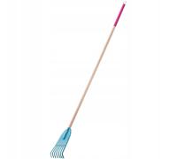 KADAX Râteau à feuilles en plastique pour femme - Râteau à feuilles longues en bois - Râteau de jardin confortable - Outil de jardinage (7 dents)