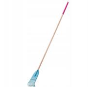 KADAX Râteau à feuilles en plastique pour femme - Râteau à feuilles longues en bois - Râteau de jardin confortable - Outil de jardinage (7 dents)
