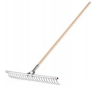 Kadax Râteau à foin – Manche long en bois – Tête en aluminium