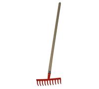 Râteau - Manche en Bois, 10 Dents, idéal pour travaux de Jardinage, Durable et résistant aux intempéries