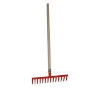 Râteau - Manche en Bois, 14 Dents, Durable et Ergonomique. Idéal pour Le Jardinage, facilite la Collecte des Feuilles et de la Terre Meuble. *