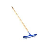 Râteau - Manche en Bois, 14 Dents, idéal pour Le Jardinage, Robuste et Durable, Parfait pour ratisser Les Feuilles et Les Mauvaises Herbes