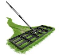 Râteau Nivellement 75 x 25 cm, rateau de nivellement, Manche Acier Inoxydable 180 cm, rateau Jardin, Rateau Gazon Robuste pour niveler Terre, Sable et pelouses dans Jardins et Golf
