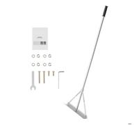 Râteau Paysager-Duoku-avec Manche de 1510 mm-Tête Large de 508 mm-Niveleur en Aluminium Solide pour Nivellement de Sol