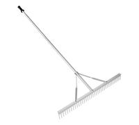 Râteau paysager en aluminium à tête de 91,4 cm avec manche de 264,2 cm de long pour ameublir le sol, l'entretien de la pelouse, désherber le lac et le jardin (poignée de 91,4 cm)