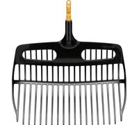 Fiskars OneClick Pelle-Râteau, Accessoire Polyvalent pour Ratisser, Soulever et Tamiser, Changement Facile en Un Clic, Large Lame, Noir/Orange, 1080681