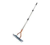 Râteau polyvalent de 170 cm, 4 sections réglables, dents en acier inoxydable, idéal pour le nettoyage des herbes mortes dans les espaces extérieurs, outil de déchaumage manuel