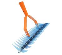 Râteau polyvalent de 170 cm, 4 sections réglables, dents en acier inoxydable, idéal pour le nettoyage de l'herbe morte dans les espaces extérieurs, outil à main polyvalent de jardin