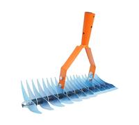 Râteau polyvalent de 170 cm, 4 sections réglables, dents en acier inoxydable, idéal pour le nettoyage des herbes mortes dans les espaces extérieurs, outil de déchaumage manuel